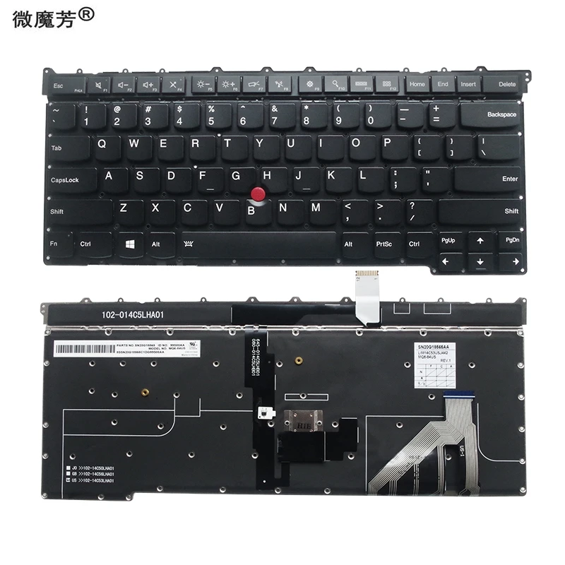 Для lenovo Thinkpad Carbon X1 Gen 3 Клавиатура с подсветкой США новые продукты MQ6-84 США Аксессуары для ноутбуков