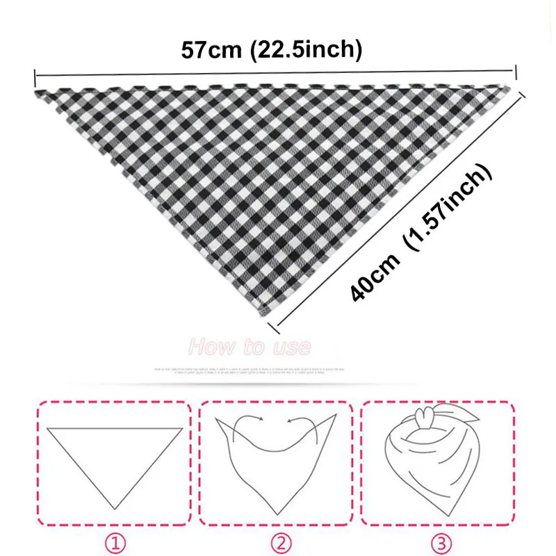 

Dog Bandana Cotton Plaid Washable Bibs Pet Dog Bandanas Scarf Bow Tie Collar Puppy Cat Small Middle Large Dog Grooming Products