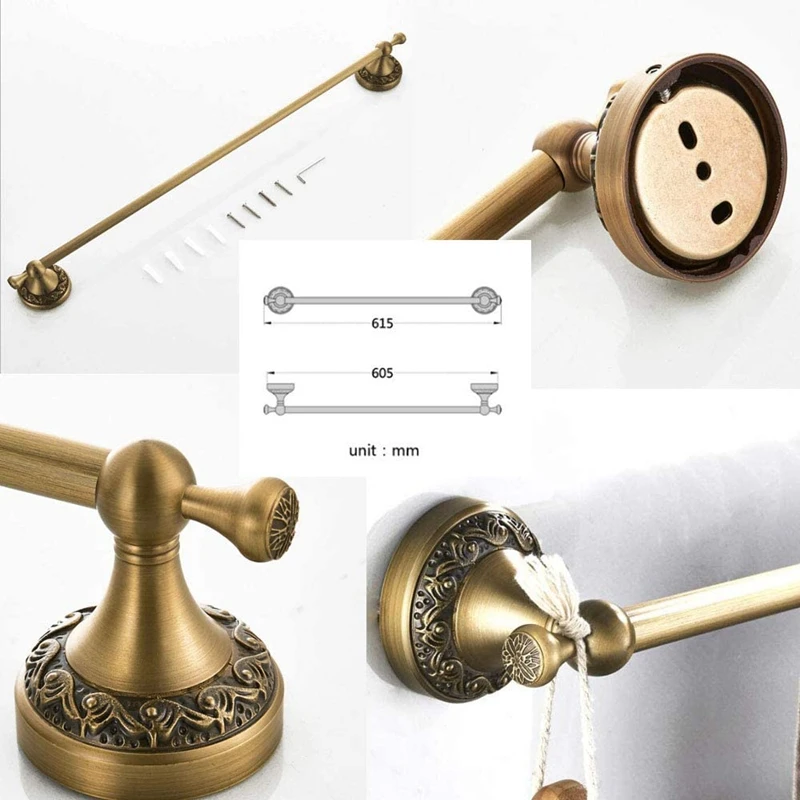 Розничная Античная латунная вешалка для полотенец аксессуары ванной комнаты 24