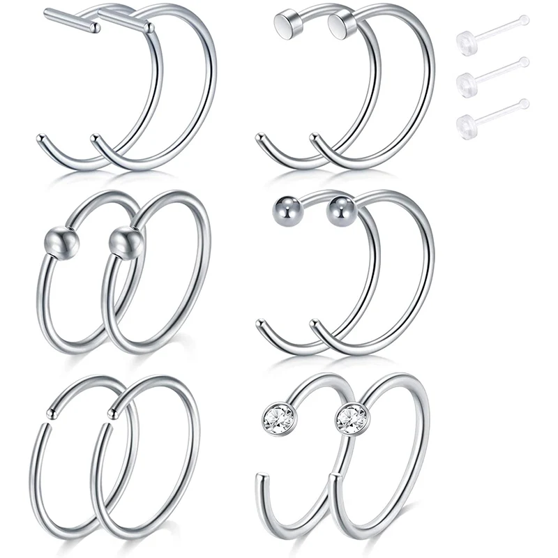 Кольца обручи для носа из нержавеющей стали ювелирные изделия имитации пирсинга