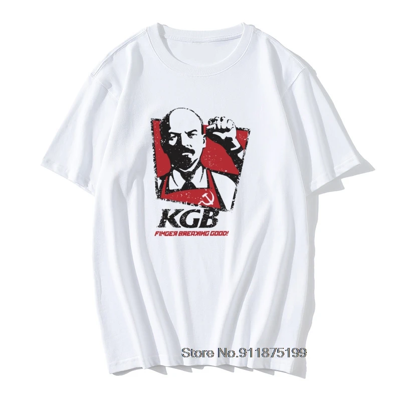 

KGB Vladimir Lenin Men T Shirts USSR Russia Communism Marxism Socialism Vintage Tshirts Tops T Shirts Premium Cotton Gift