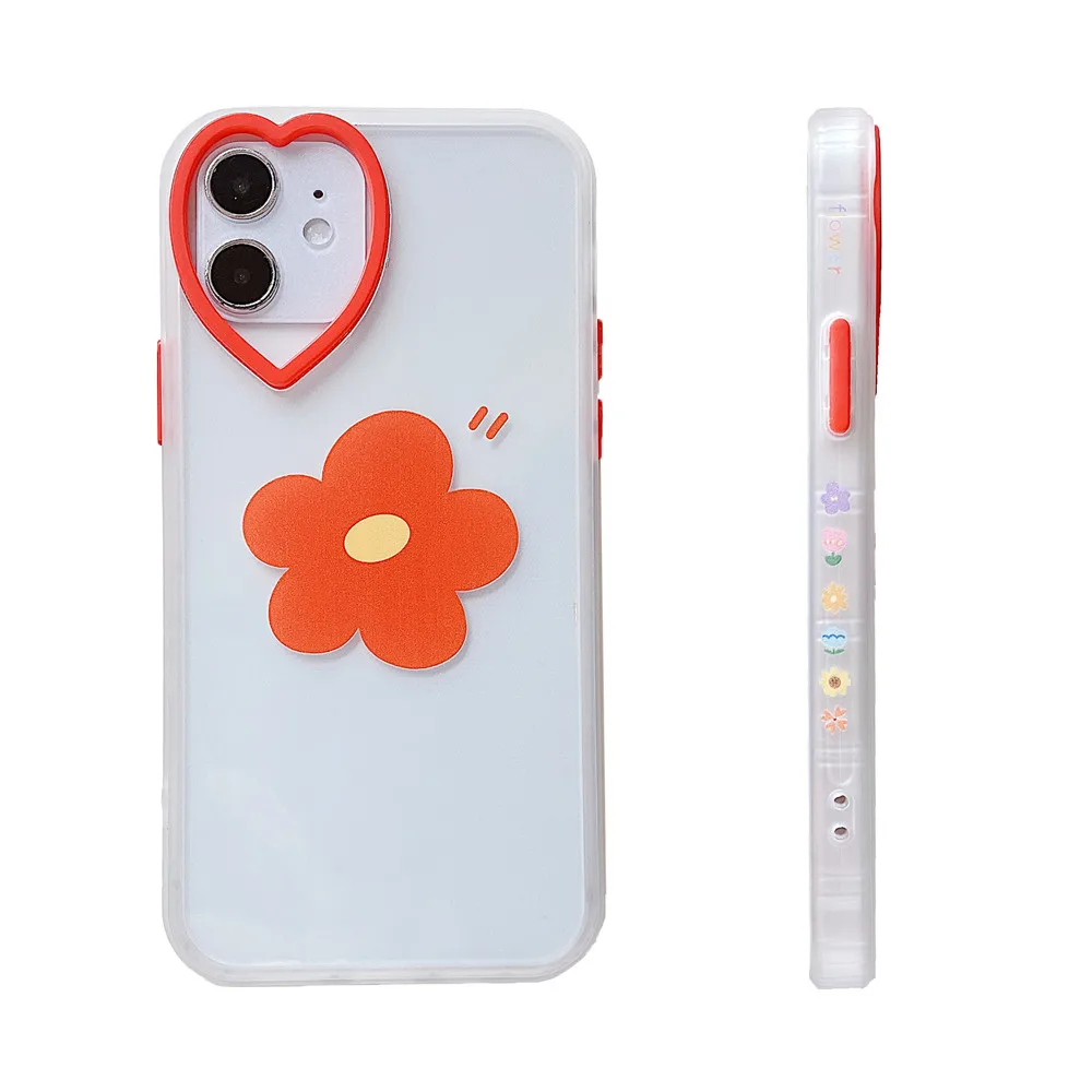 

Simple Flower Side Pattern Phone Case For iPhone 12 11 Pro XS Max X XR 7 8 Plus Silicone Soft Clear Fall-anti protection Cover