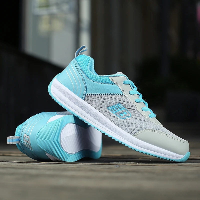Дышащая сетчатая спортивная женская обувь кроссовки для бега легкая фитнеса