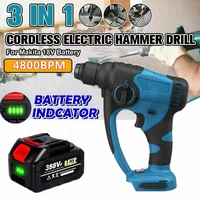 brushless cordless rotary rechargeable hammer drill electric demolition hammer power impact drill for makita 18v battery