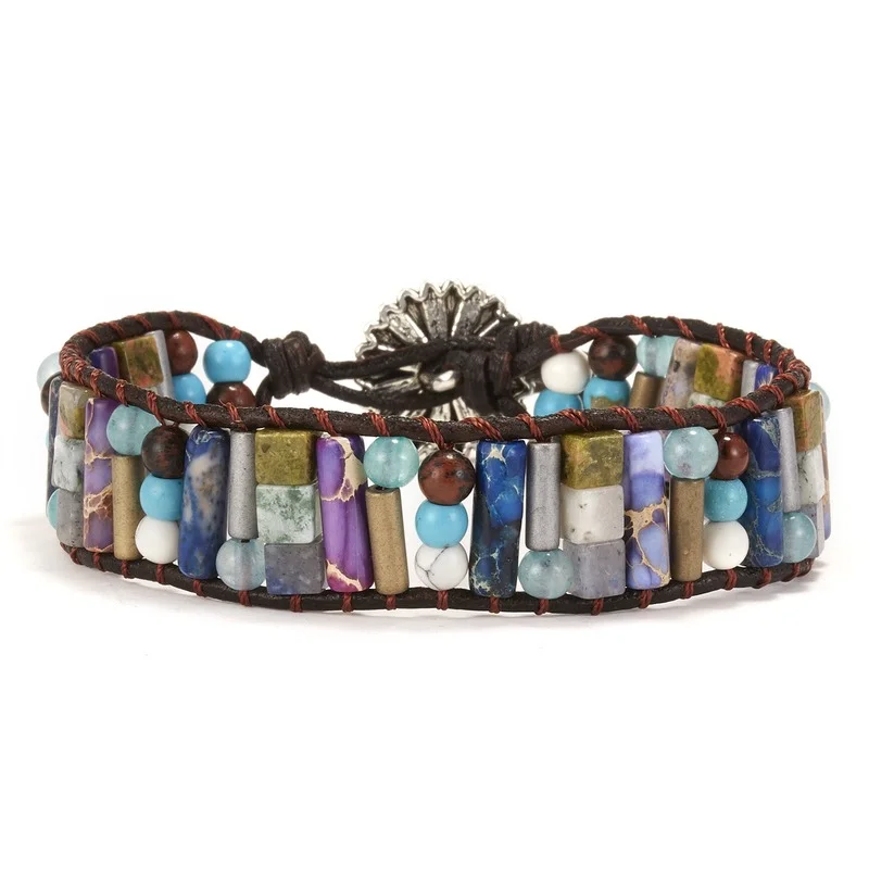 

Charm 2021 Bracelets & Bangles Ethnic Natural Stone Hand-woven Bracelets for Women Jewelry Wholesale Armband Pulseras Mujer