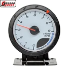 60 мм шаговый двигатель бензин для Авто Автомобильный Тахометр Манометр 4-6-8 цилиндр 9000 обмин красный и белый измеритель освещения Бесплатная доставка