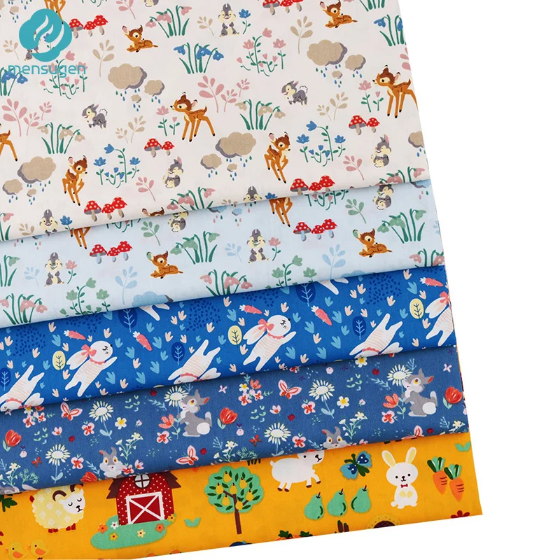 Кролик Сика олень животное ферма печать 100% хлопок ткани для пошива детские
