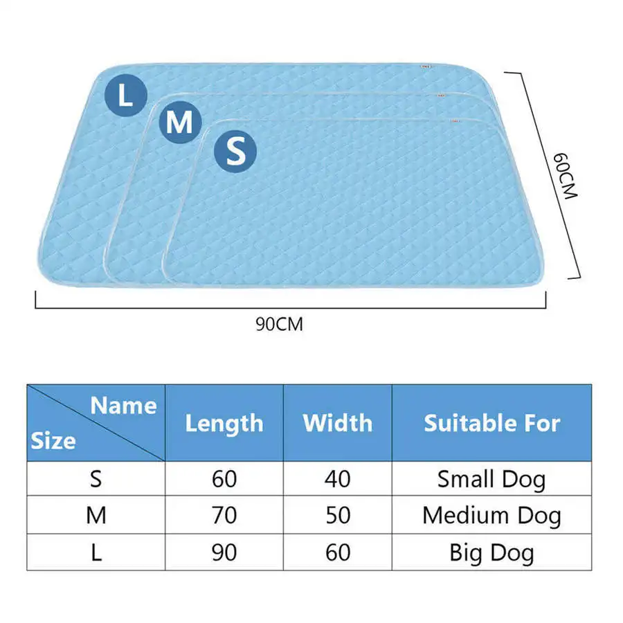 

Pet Soft Summer Self Cooling Mats Gel Pad Blanket Pet Dog Cat Heat Relief Car Seat Ice Silk Mat Pet Cooling Non Sticking Blanket
