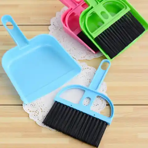 Мини пластиковый ручной совок для пыли и щетка для мытья стола, набор для пылесоса, щетка для настольной клавиатуры