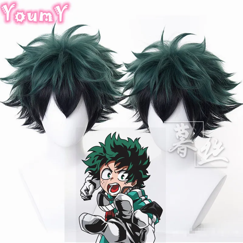 Парик Izuku Midoriya Deku для косплея моя геройская Академия косплей короткий зеленый