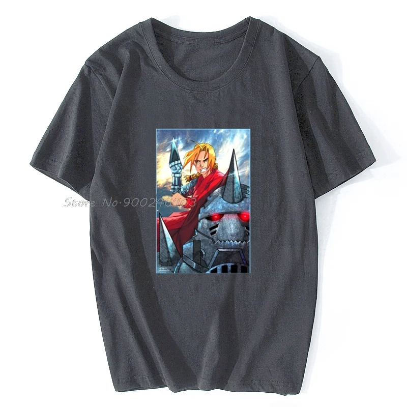 Футболка Мужская/женская с металлическим алхимиком хлопковая тенниска в стиле