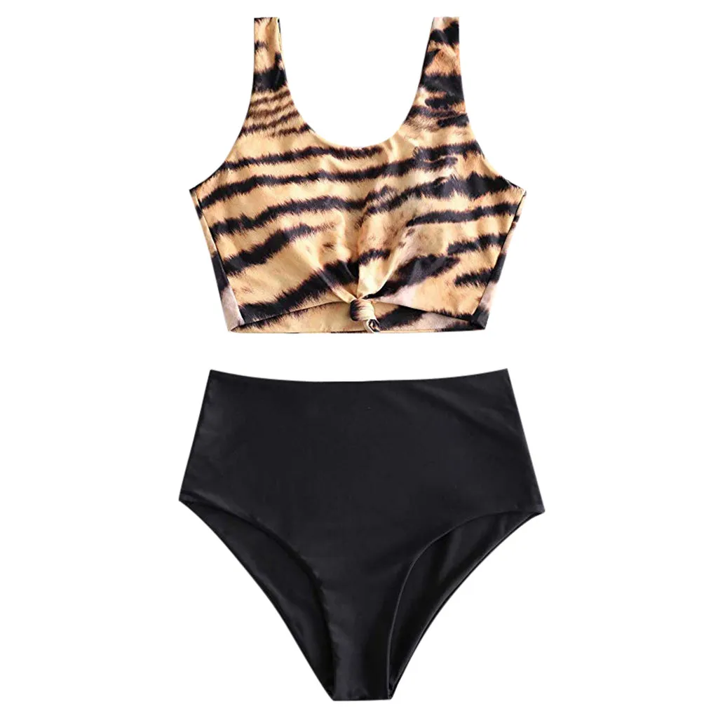 Сексуальные купальные костюмы женские 2019 комплект бикини с леопардовым принтом