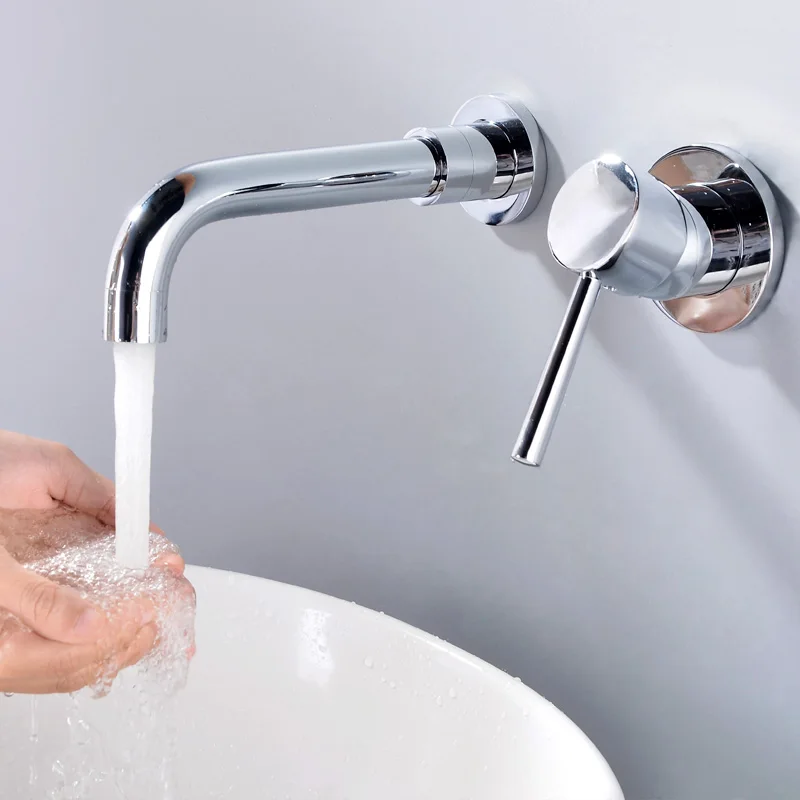 Современный латунный настенный скрытый смеситель для ванной комнаты кран