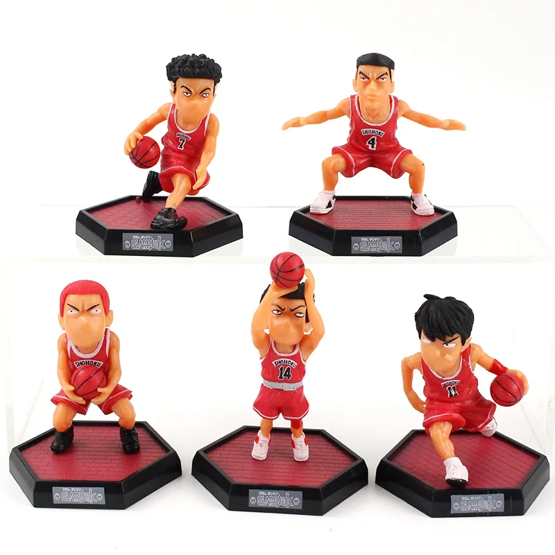 

5pcs 8cm-10cm SLAM DUNK Figures Hanamichi Sakuragi Rukawa Kaede Akagi Takenori Miyagi Ryota Shohoku Basketball Player Model Toys