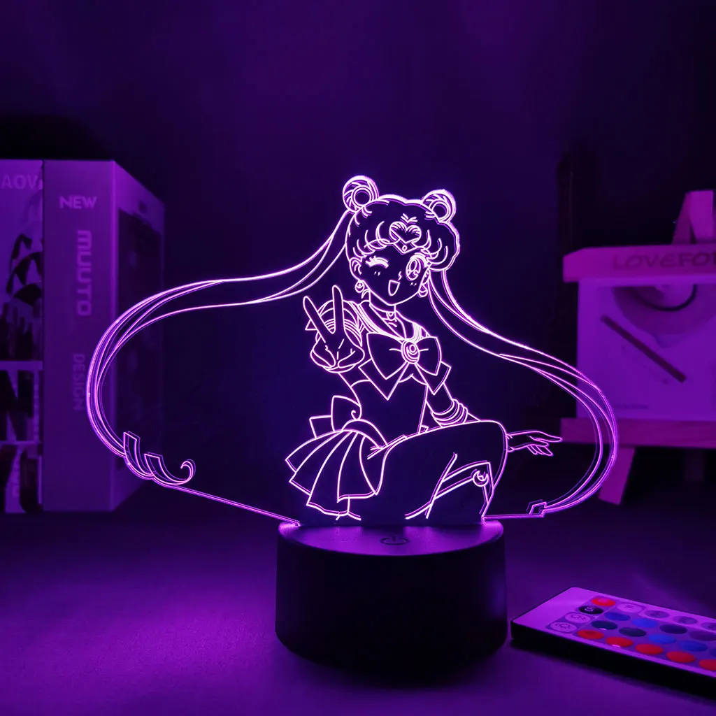 

Manga Sailor Moon Bedroom Decoration 3D Lamp Motion Sensor Light Gift To Girlfriend For Home Anime Figure Anime Sailor Moon