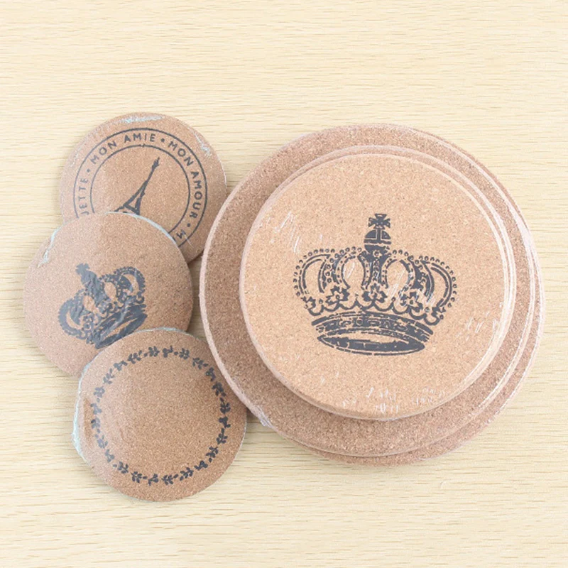 Новые европейские винтажные пробковые изоляционные подушечки круглые кофейные