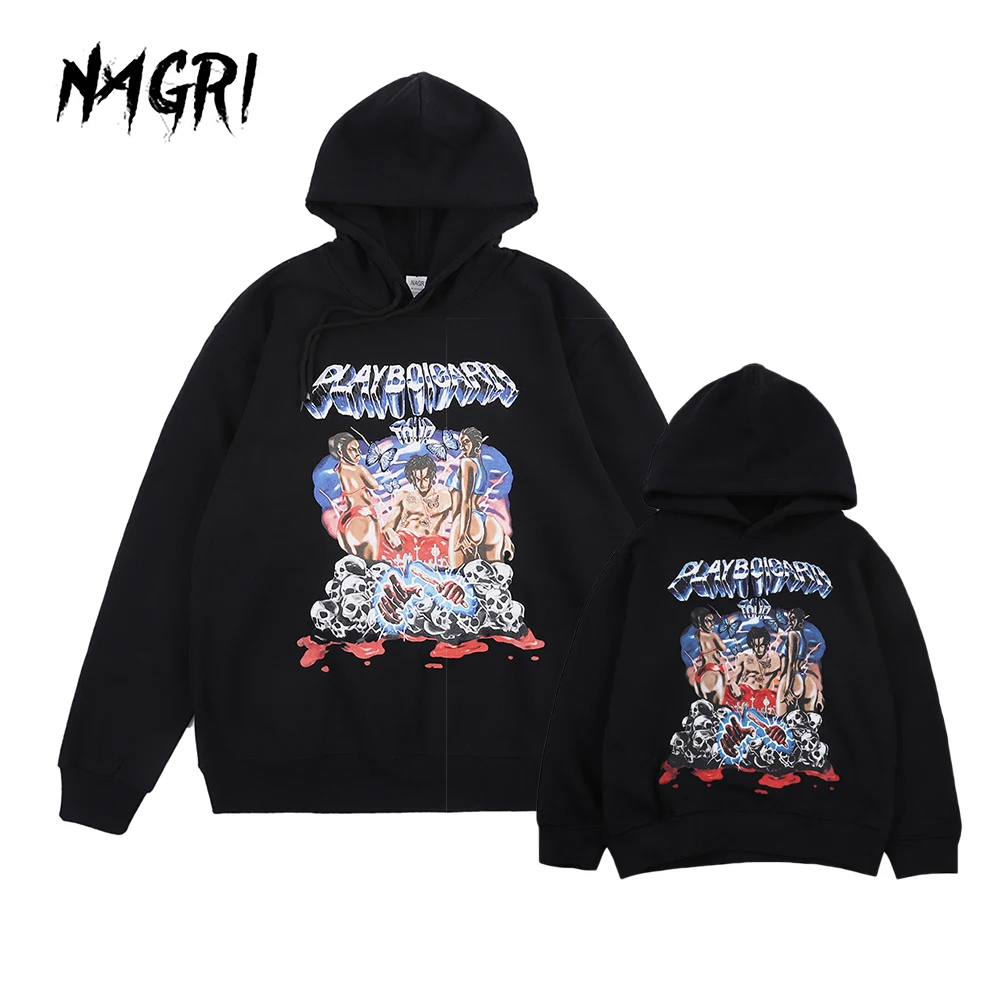 

Толстовка с капюшоном для семьи NAGRI, свитшот с надписью как можно скорее, Playboi, Carti, худи с графическим принтом, хип-хоп худи с капюшоном