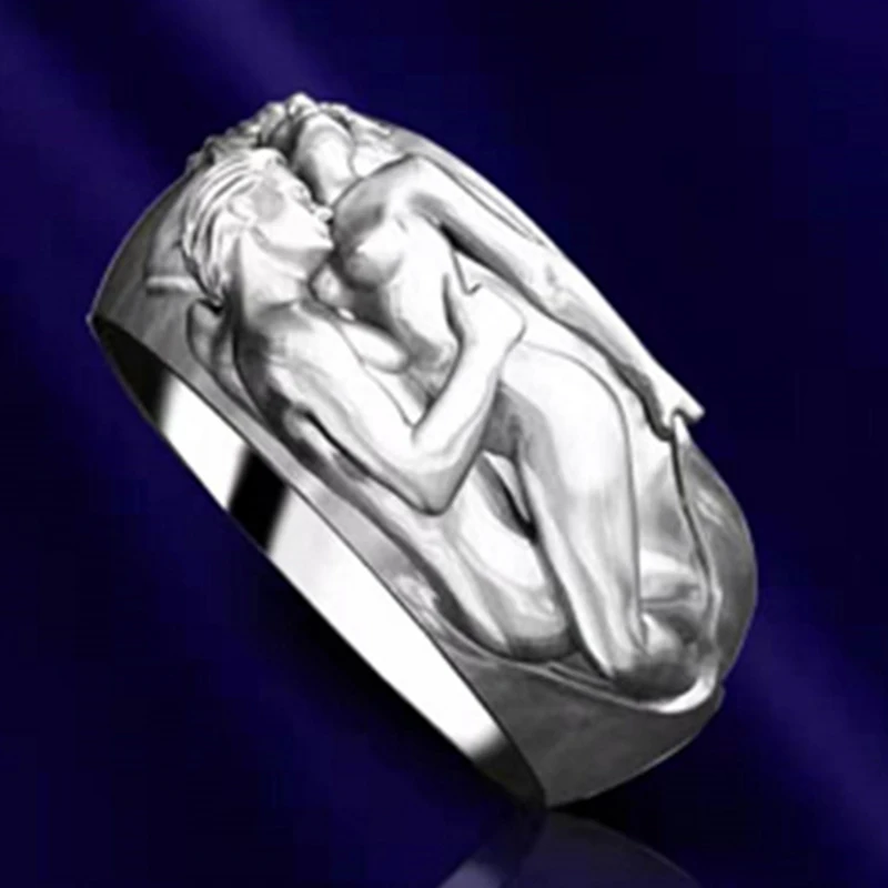 Винтаж кольца для мужчин в стиле панк Для женщин на не сужающемся книзу массивном