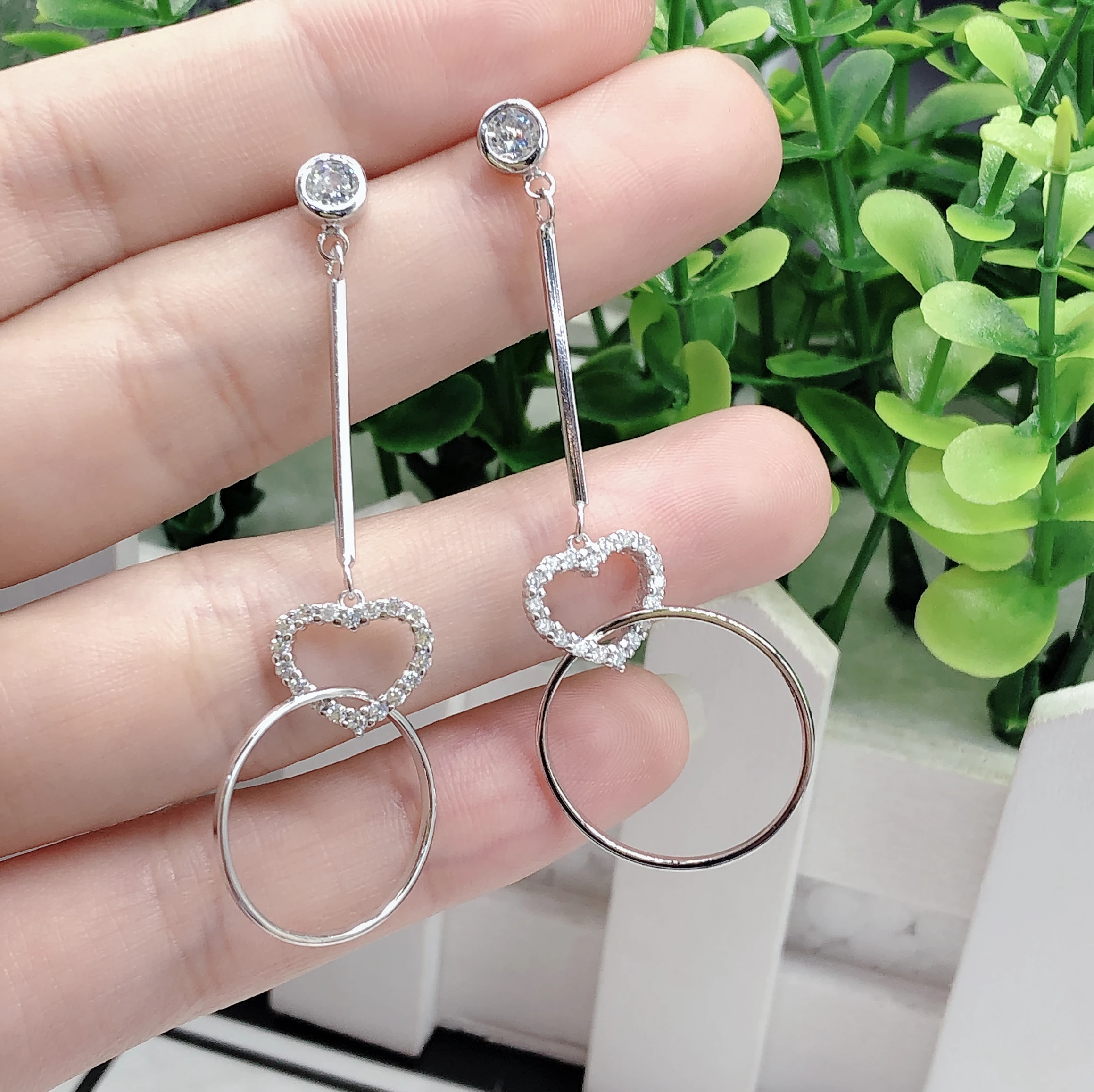 Женские серьги кольца в форме сердца|Серьги-кольца| |