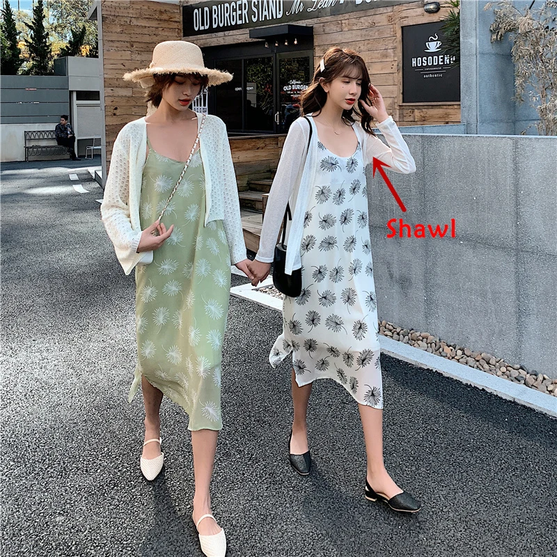 

SWEETKAMA 2020 Summer Sexy New Strap Floral Print Retro Midi Dress Korean Ribbon Lining Sundress Sleeveless