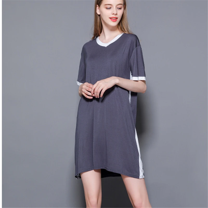 Женское Повседневное платье из модала свободное тонкое с коротким рукавом и