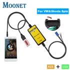 Автомобильный стереоадаптер Moonet, AUX и USB-адаптер с интерфейсом 3,5 мм, AUX вход для Volkswagen Golf, Passat, Skoda, Spuerb, Octavia, Seat Leon, 8pin