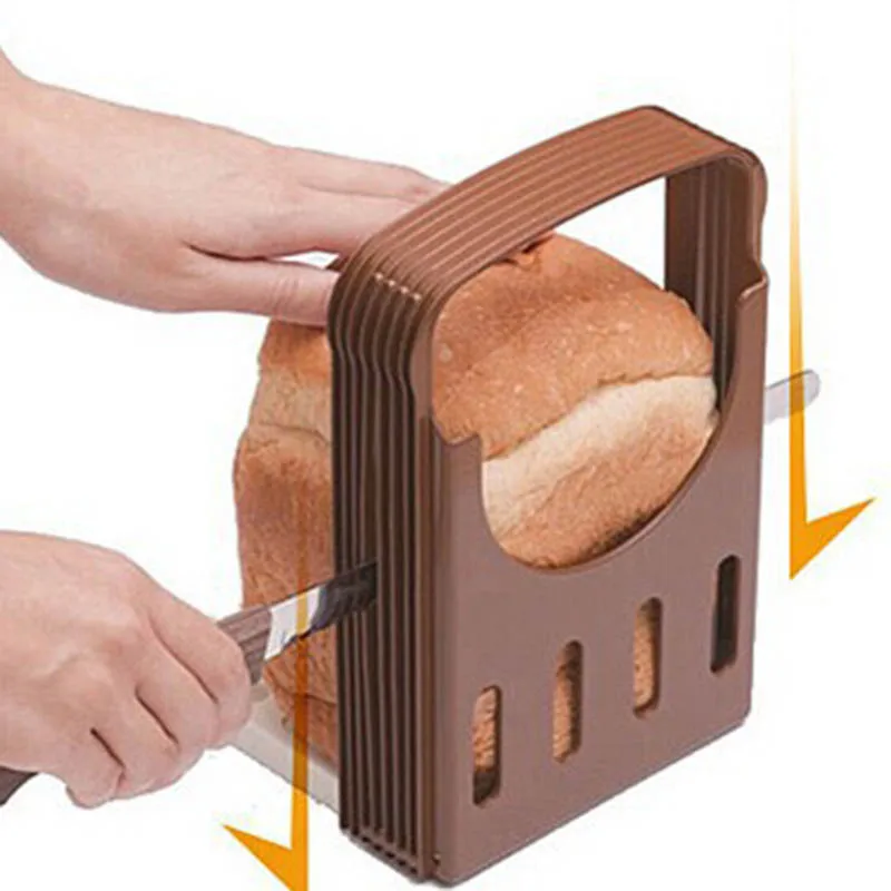 Toast Bread Slicer Plastic Foldable Loaf Cutter Rack Cutting Guide Slicing Tools Kitchen Accessories UND Sale | Дом и сад