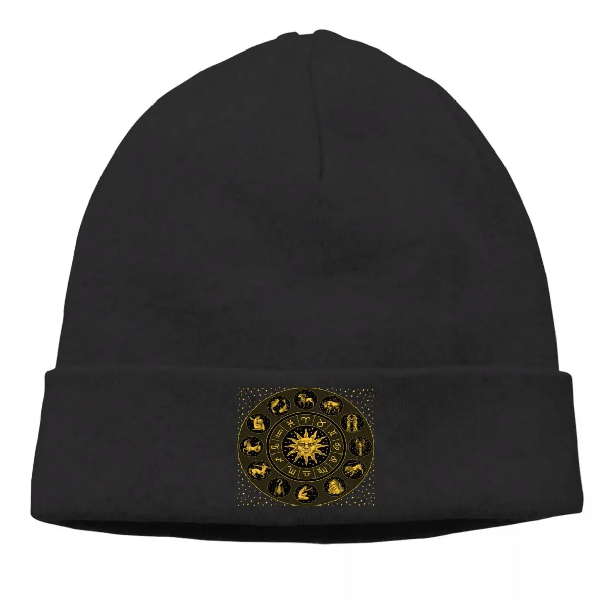 

Skullies Beanies Caps Zodiac Wheel Astrology Horoscope With Circle Sun Knitting Winter Warm Bonnet Hats Ski Cap