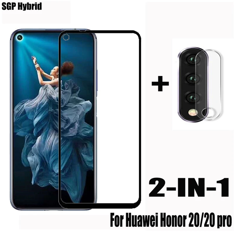 2 в 1 Защитное стекло для экрана Huawei Honor 20 Pro задняя камера от края до линза защитная