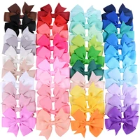 40color hot sell solid colorful grosgrain ribbon bows clips hairpins barrettes headwear for kids baby girls hair accessories 1pc