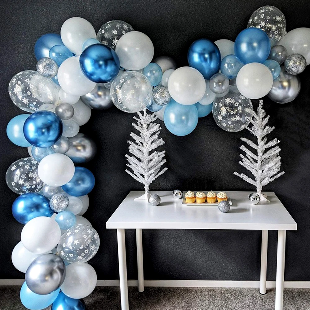 

106pcs Christmas Balloon Combination Christmas Snowflake Frozen Themed Balloon decorations party decoraciones para fiestas