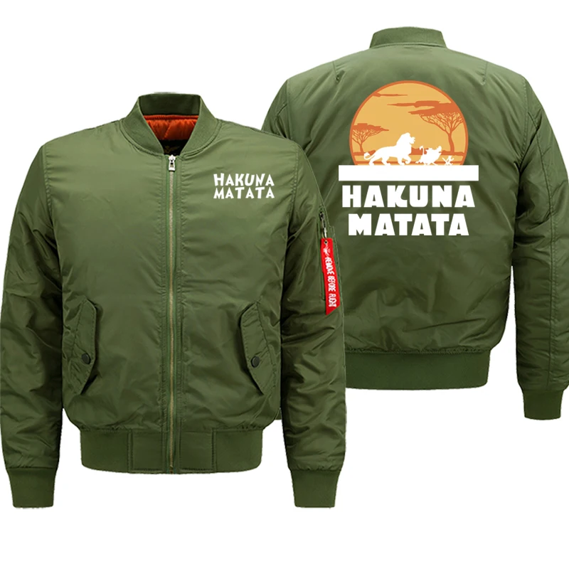 army green6-5 HAKUNA MATATA, мужская куртка, модная уличная одежда, плотное пальто для мужчин, Осень-зима, армейский зеленый военный Бомбер, куртки для мужчин, 8XL Plus - Цвет: army green6-5