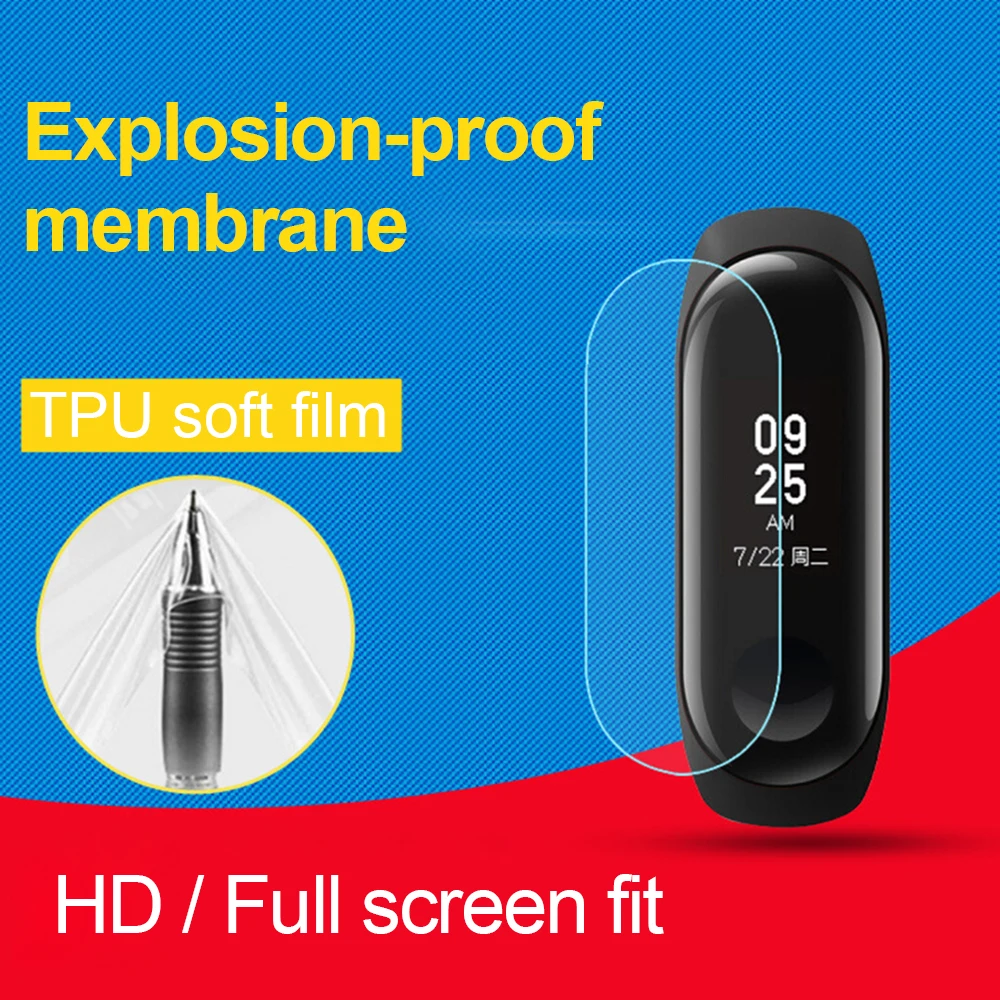 10 шт Защитная пленка для экрана Xiaomi Mi Band 3 Смарт-браслет с полным покрытием не