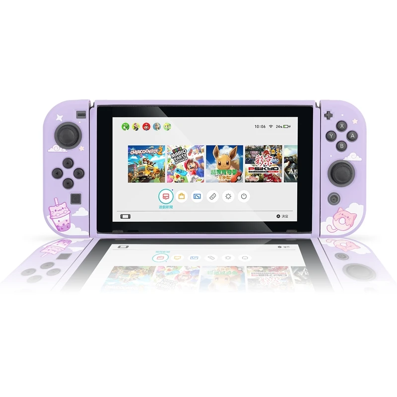 Чехол Geekshare для Nintendo Switch Kawaii мороженое кот мультяшный фиолетовый звездное мягкий