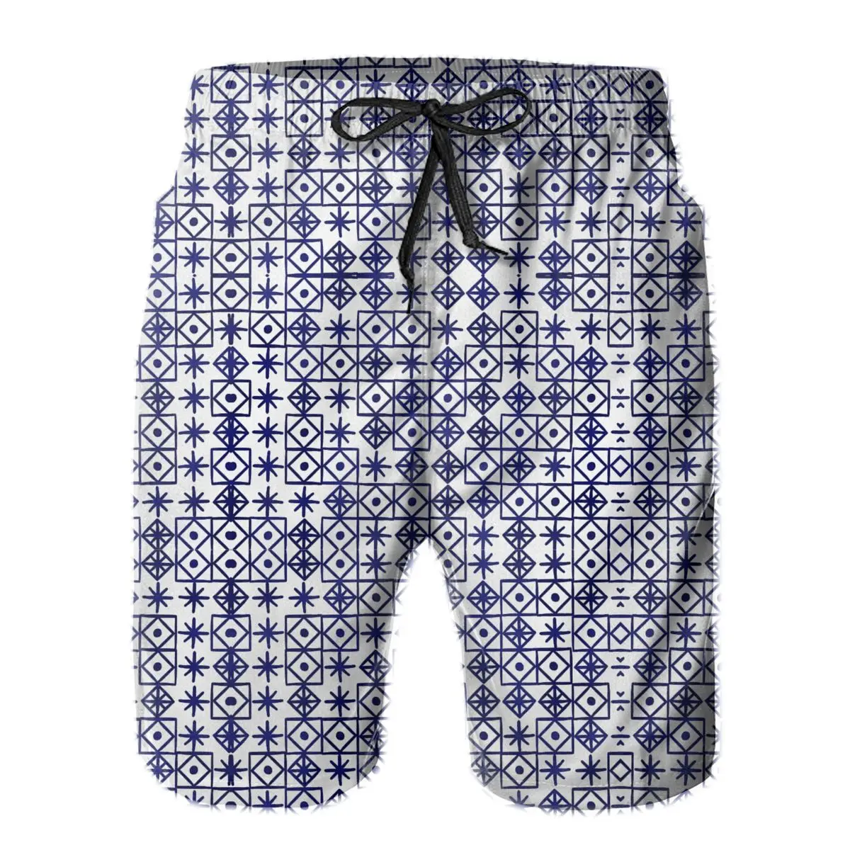 Пляжные дышащие быстросохнущие забавные Sarcastic R92 спортивные геометрические кружевные темно-синие мужские шорты
