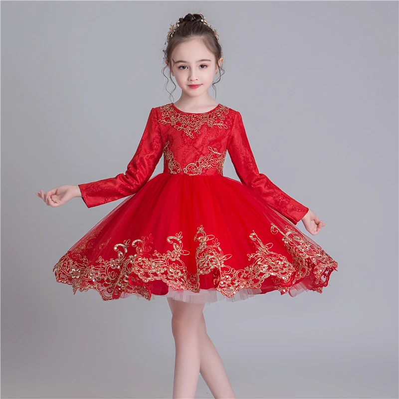 Платье принцессы для девочек на осень и зиму модели больших красных платьев