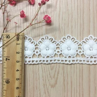 1 yard clothing decoration embroidery unilateral flower jewelry diy childrens dress skirt milk silk lace