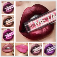 metallic matte glitter lipstick waterproof sexy red liquid lip gloss shimmer lipstick purple color long lasting lip stick makeup