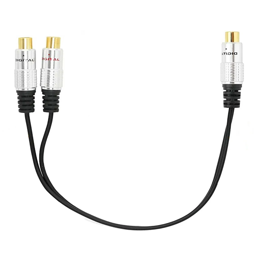 RCA Cable Premium Aluminium Alloy Single 1-RCA Female to Dual 2 Splitter Gold Plated Adapter Audio Cable(RCA/F-2F) | Электроника