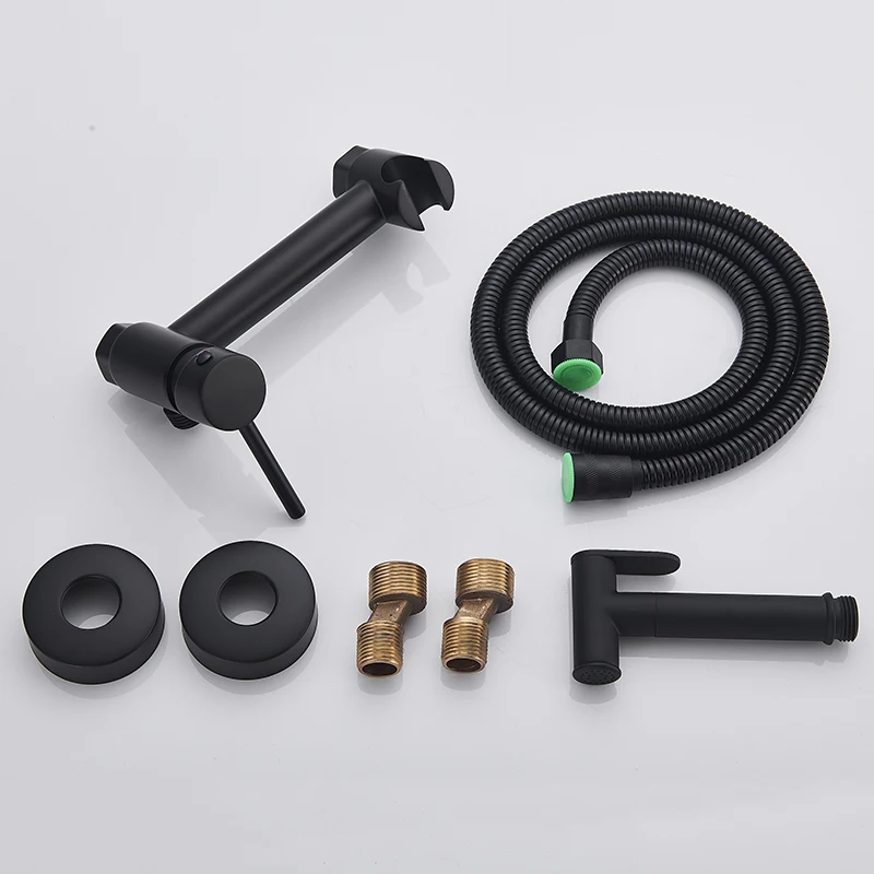 Матовые черные латунные Смесители для биде кран высокого давления душа