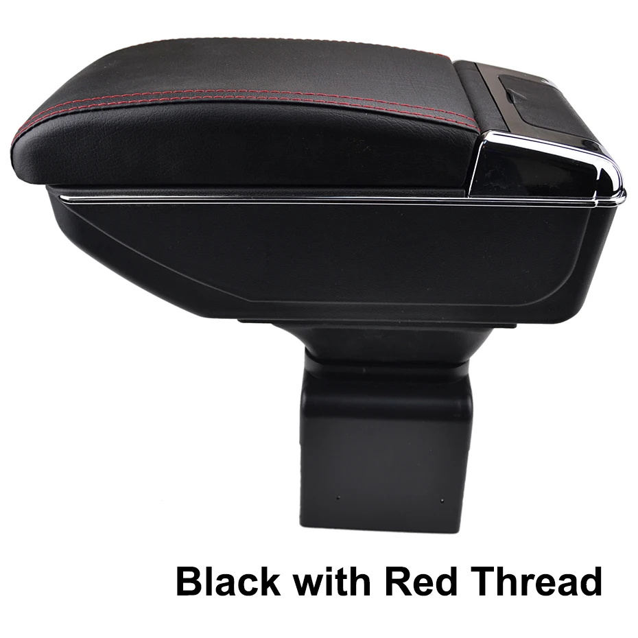Red thread Подлокотник для peugeot 307 двойной слой подлокотник центр консоль коробка для хранения подстаканник кожа - Название цвета: Red thread