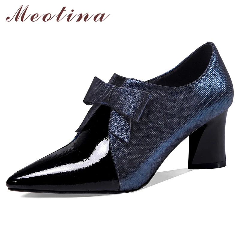Meotina/женские туфли лодочки на высоком каблуке обувь из натуральной кожи молнии