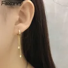 Женские серьги FOXANRY с защитой от аллергии, серьги-штампы 925, новые модные элегантные длинные кисточки с любовным сердцем, украшения для дня рождения