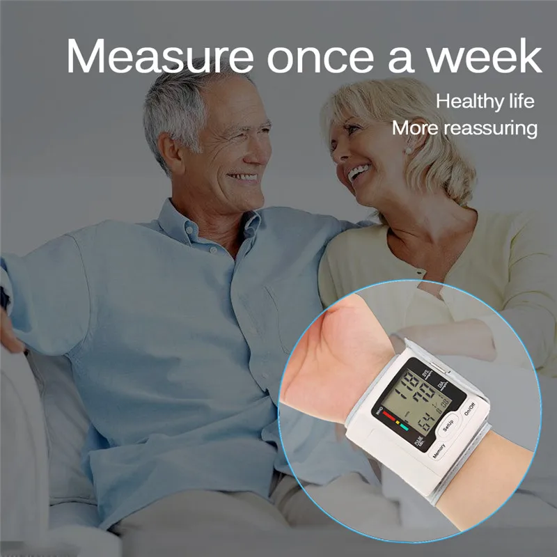 

Germany Chip Automatic Wrist Digital Blood Pressure Monitor Tonometer for Measurement Heart Rate Hot Household Health Monitors