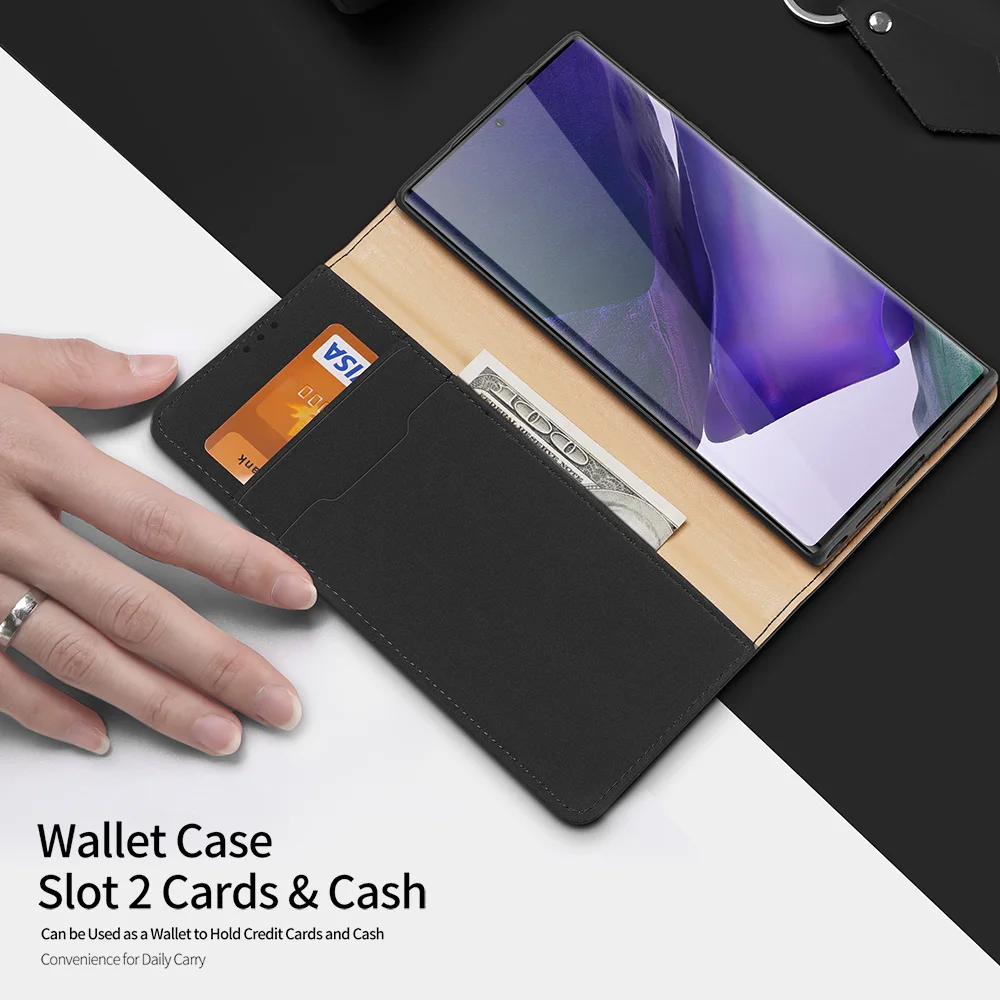 DUX DUCIS Genuine Leather Wallet Flip Cover for SAMSUNG Note 20 Ultra Case Galaxy Note 10 Plus S20 Ultra S10 Plus Case Sleeve