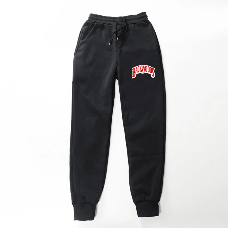 

Mens Pants Autumn Winter High Quality Gray Casual Funny backwoods printed Men Joggers Sweatpants Plus Size Black Warm Trousers