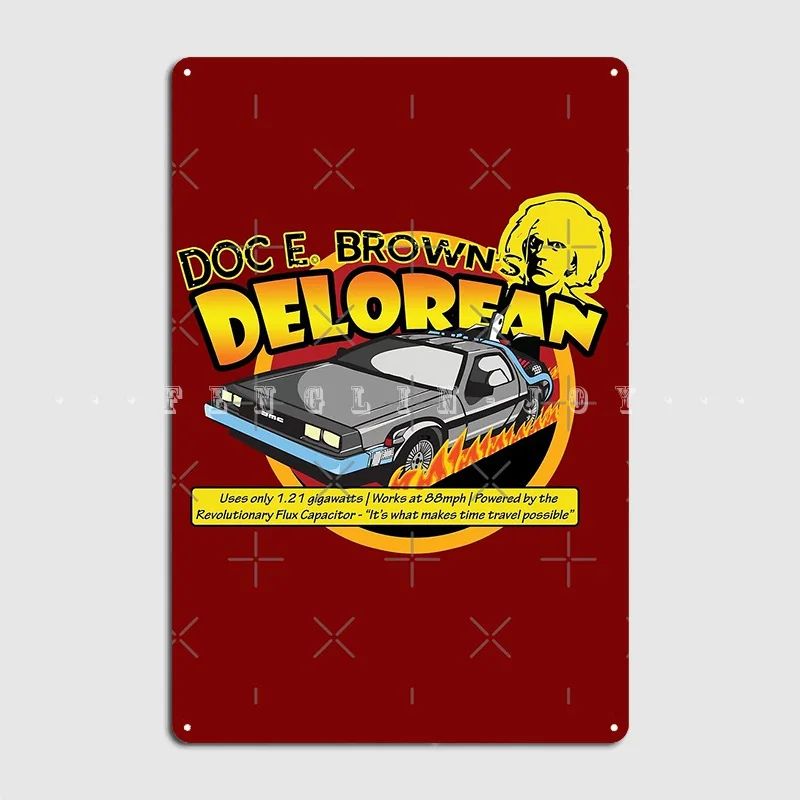 Doc E Browns время путешествия Delorean металлический знак настенная живопись стена