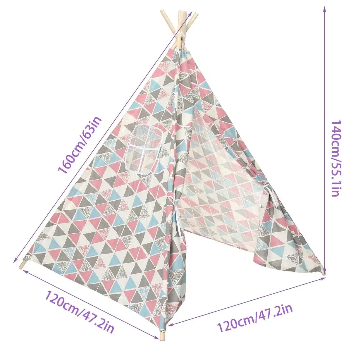 

Portable Teepee Tent for Kids Cotton Play Tent House for Children Boys Tent Indoor Outdoor Birthday Gifts Baby Room Party Decor