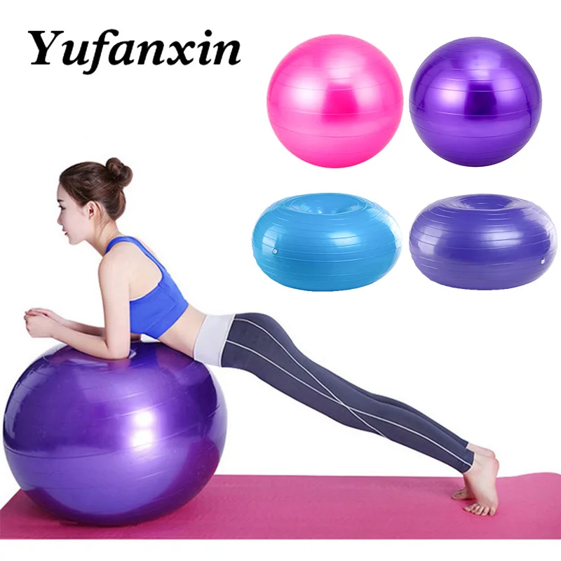 Надувной пончик мяч для йоги пилатеса упражнений баланса фитнеса тренировок