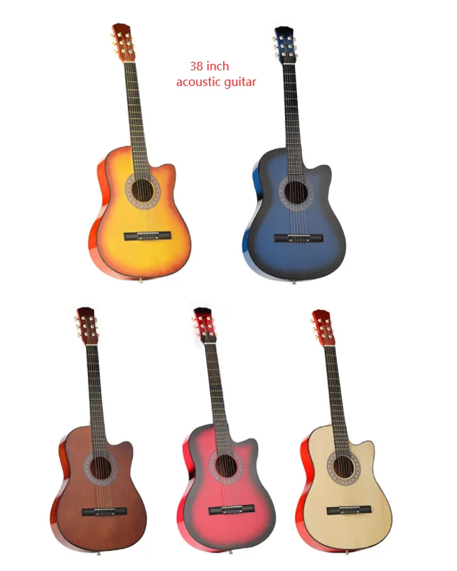 Гитара для взрослых 38 дюймов гитара из липы гитарный инструмент начинающих